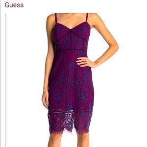 Guess Lace Navy/Purple Dress - Great Condition!